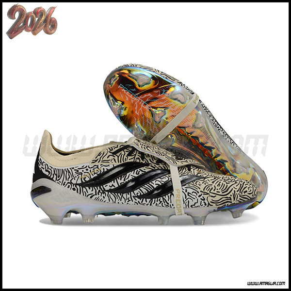 Adidas Scarpe Da Calcio 26 Predator Elite Tongue FG Nero/Giallo/Bianco