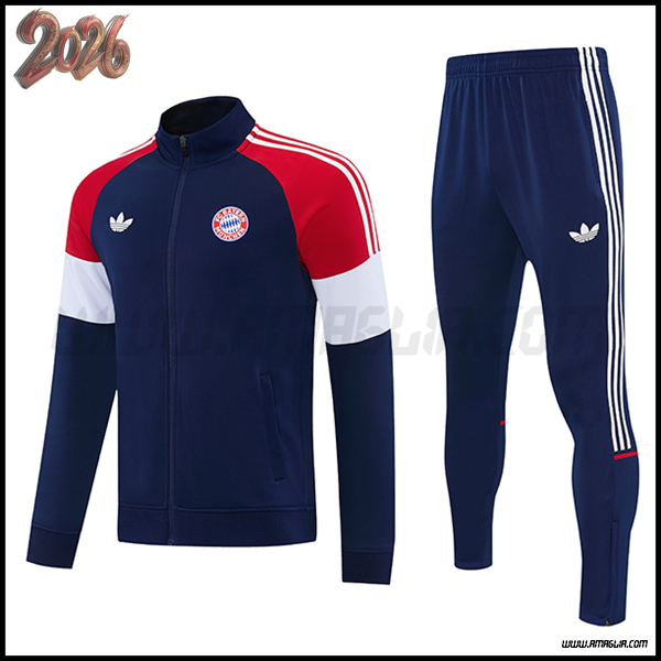 Tuta Allenamento Giacca Bayern Monaco Blu/Rosso/Bianco 2026/2027
