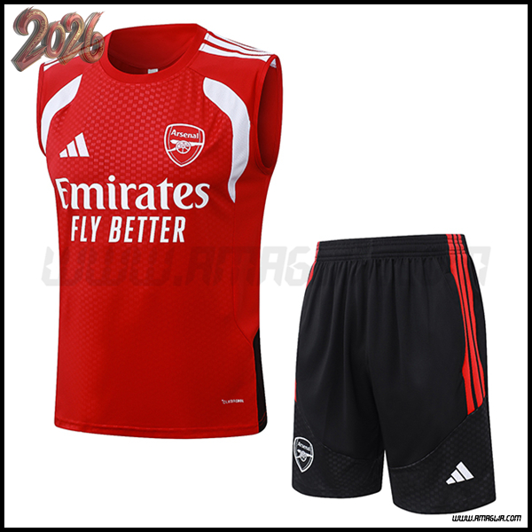 Kit Canotta Allenamento Arsenal Rosso/Bianco 2026/2027
