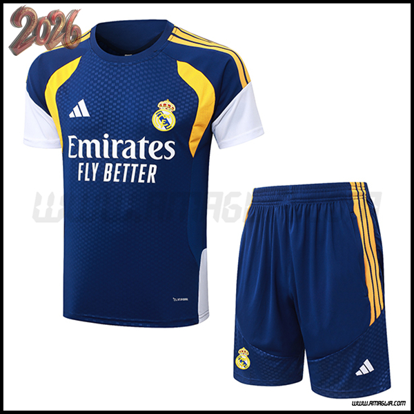 Kit Maglia Allenamento Real Madrid Blu/Giallo/Blu 2026/2027