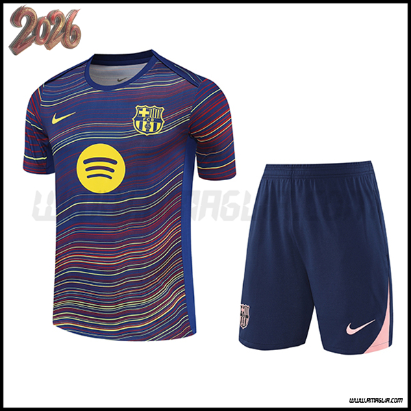 Kit Maglia Allenamento FC Barcellona Blu 2025/2026