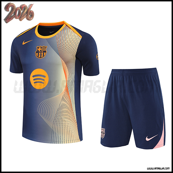 Kit Maglia Allenamento FC Barcellona Blu/Giallo 2025/2026