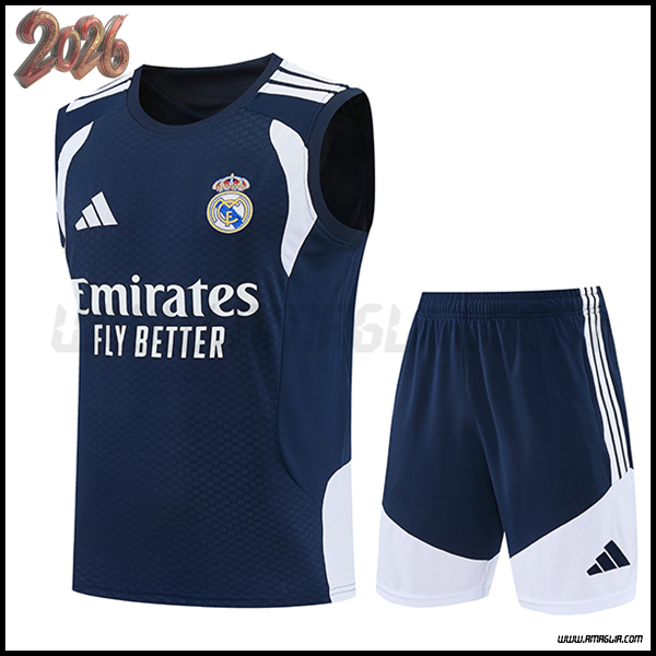 Kit Canotta Allenamento Real Madrid Blu/Bianco 2026/2027