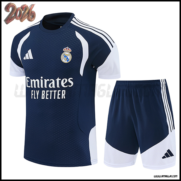 Kit Maglia Allenamento Real Madrid Blu/Bianco 2026/2027