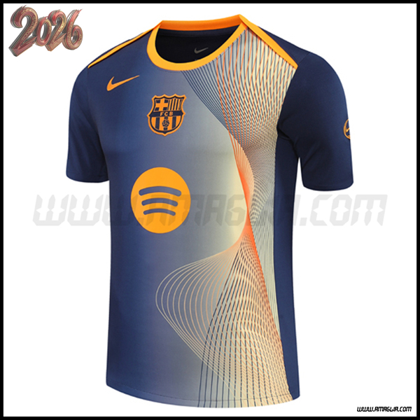 Training T-Shirt FC Barcellona Blu/Giallo 2025/2026