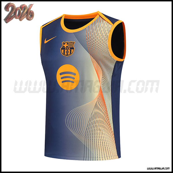 Canotta Allenamento FC Barcellona Blu/Giallo 2025/2026