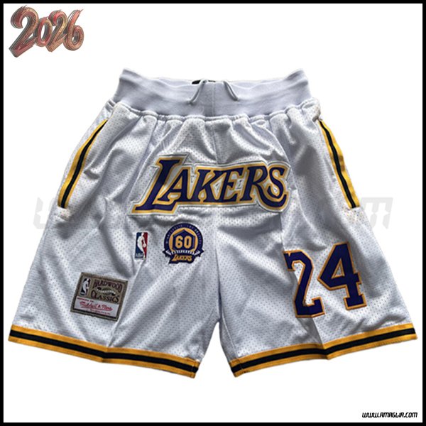 Pantaloncinis NBA Los Angeles Lakers 2026/27 Bianco/Giallo