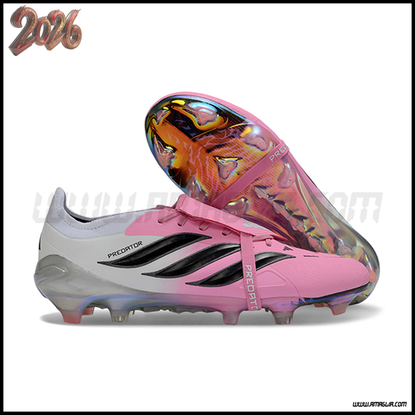 Adidas Scarpe Da Calcio 26 Predator Elite Tongue FG Rosa/Bianco/Nero