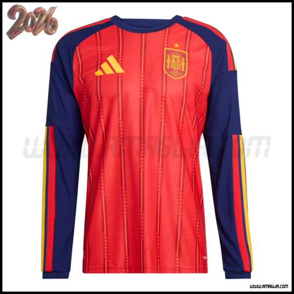 Nuovo Maglia Squadra Spagna Maniche Lunghe Prima Coppa del Mondo 2026