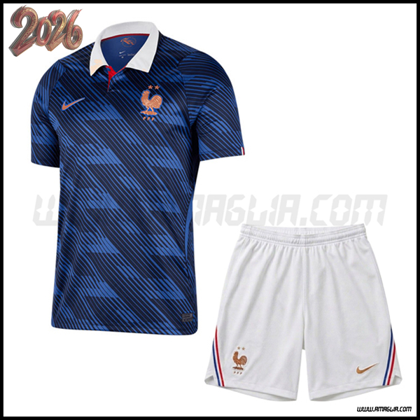 Kit Maglia Francia Prima + Pantaloncini Coppa del Mondo 2026