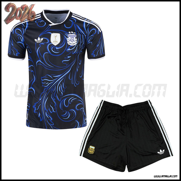 Kit Maglia Argentina Seconda + Pantaloncini Coppa del Mondo 2026