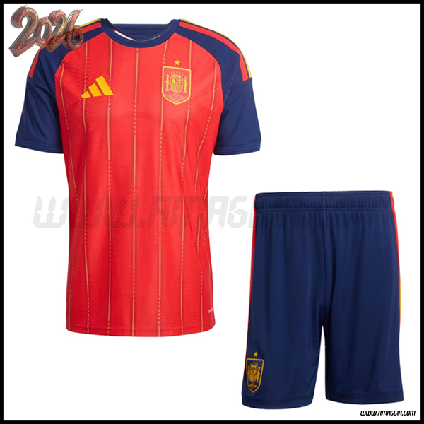 Kit Maglia Spagna Prima + Pantaloncini Coppa del Mondo 2026