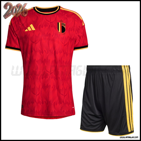 Kit Maglia Belgio Prima + Pantaloncini Coppa del Mondo 2026