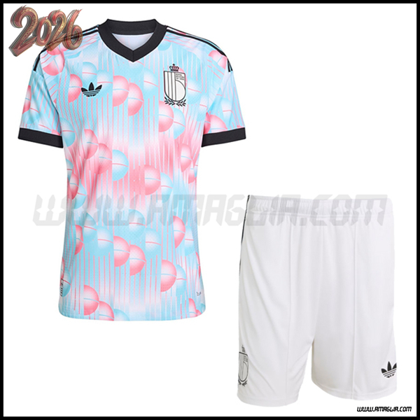 Kit Maglia Belgio Seconda + Pantaloncini Coppa del Mondo 2026