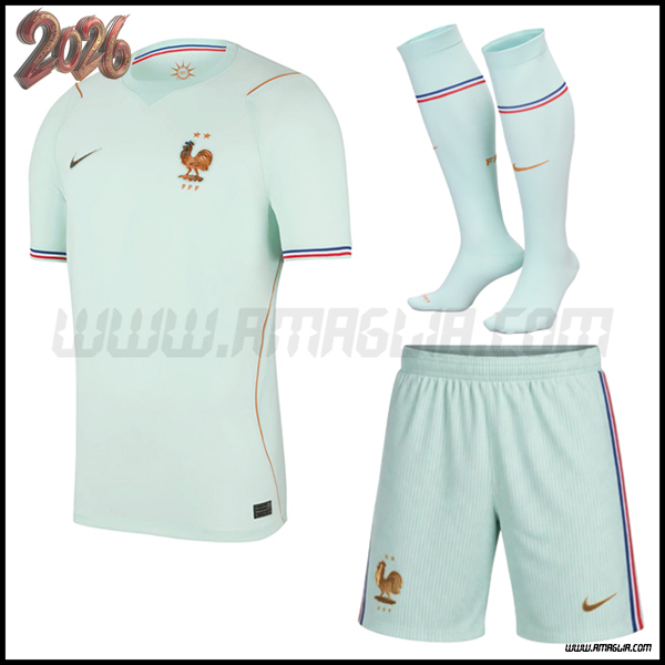 Kit Maglia Francia Seconda (Pantaloncini + Calzini) Coppa del Mondo 2026