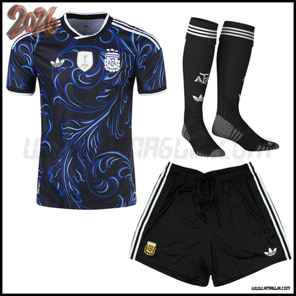 Kit Maglia Argentina Seconda (Pantaloncini + Calzini) Coppa del Mondo 2026