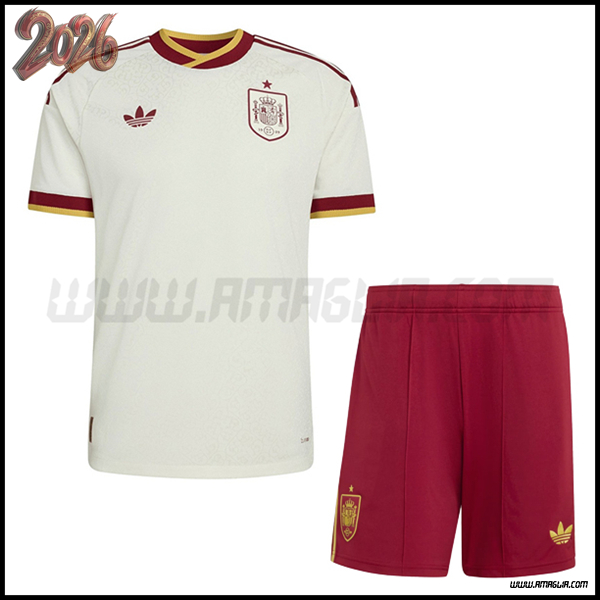 Nuovo Maglia Squadra Spagna Bambino Seconda Coppa del Mondo 2026