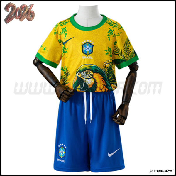 Maglia Calcio Brasile Bambino Edizione Speciale GIALLO 2026/2027